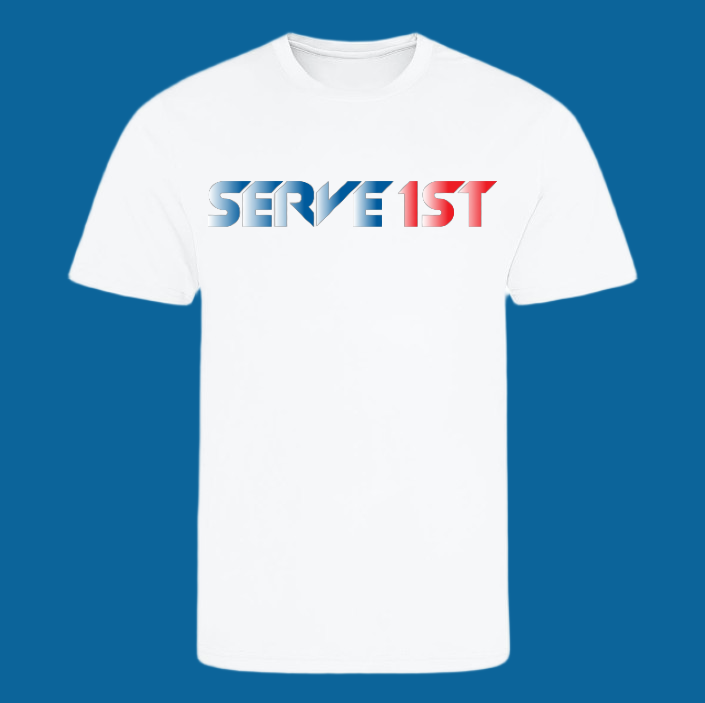 Serve 1st Performance Tee - LA White