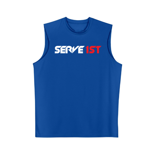 Serve 1st Cooling Performance Muscle Tee - LA Blue