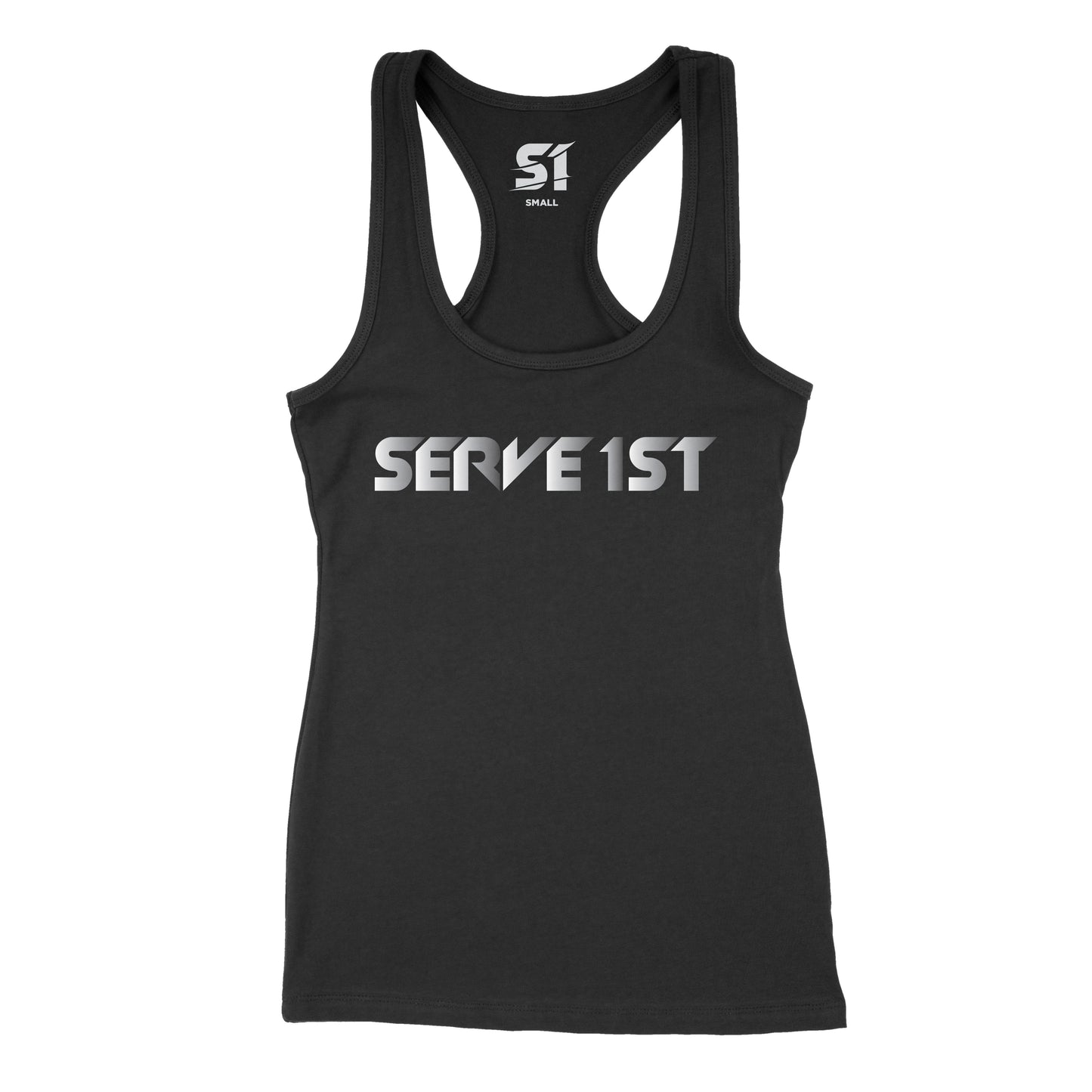 Serve 1st Women's Racerback Jersey Tank - Black