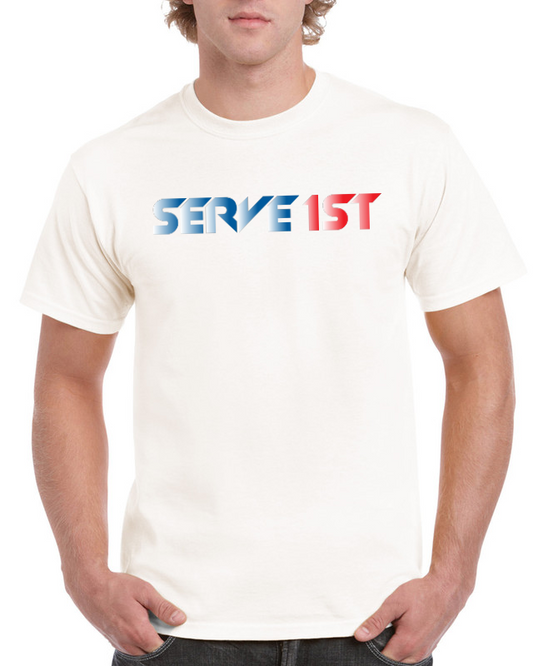 Serve 1st Cotton Tee - LA White